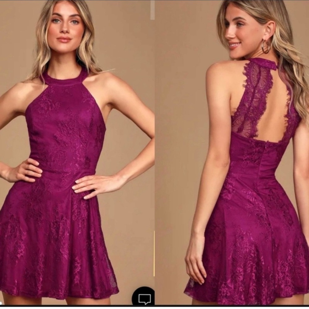 Lulus fuscia pink dress homecoming prom party Sz 6 AS